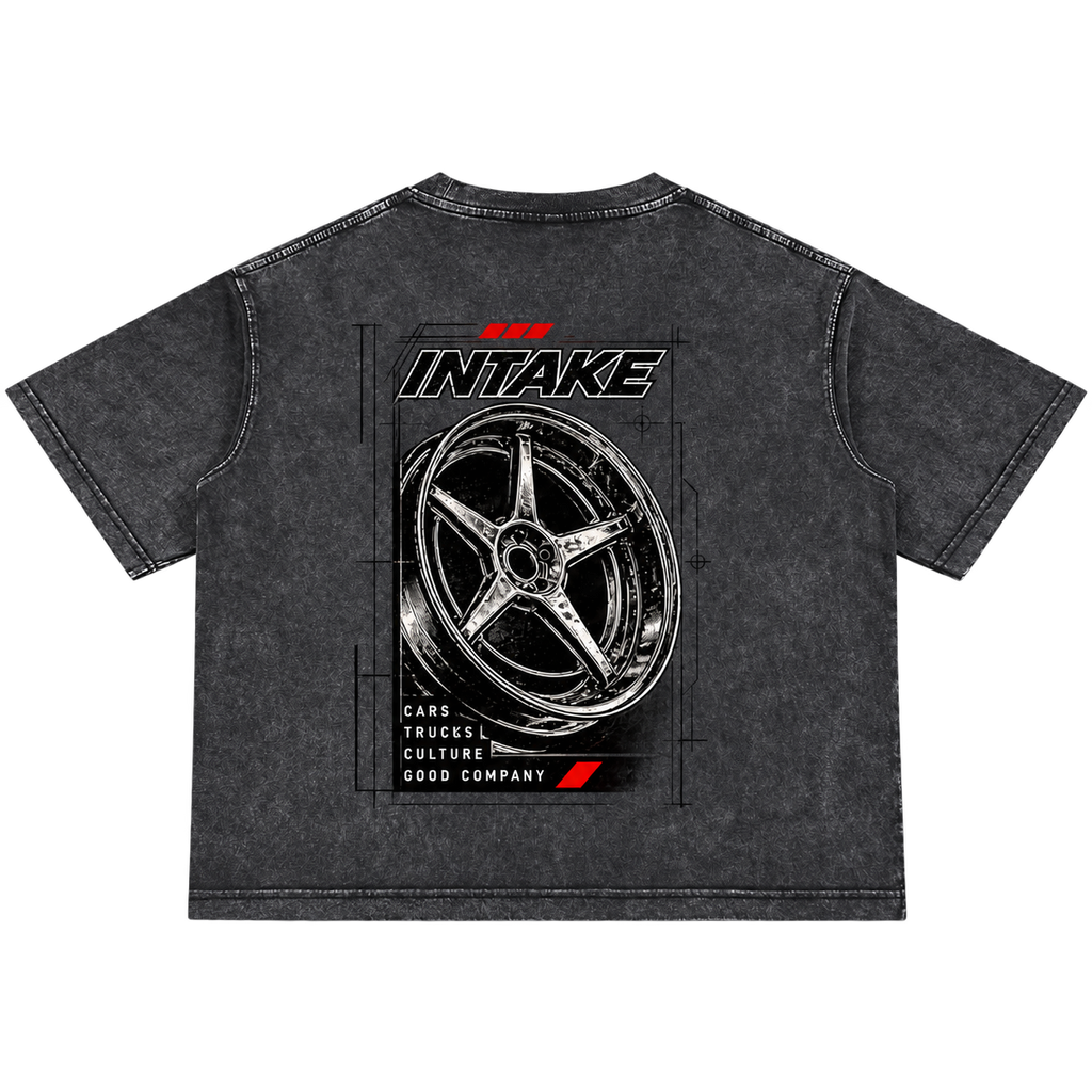 INTAKE Mineral Wash Tee — Checkered back transparent background