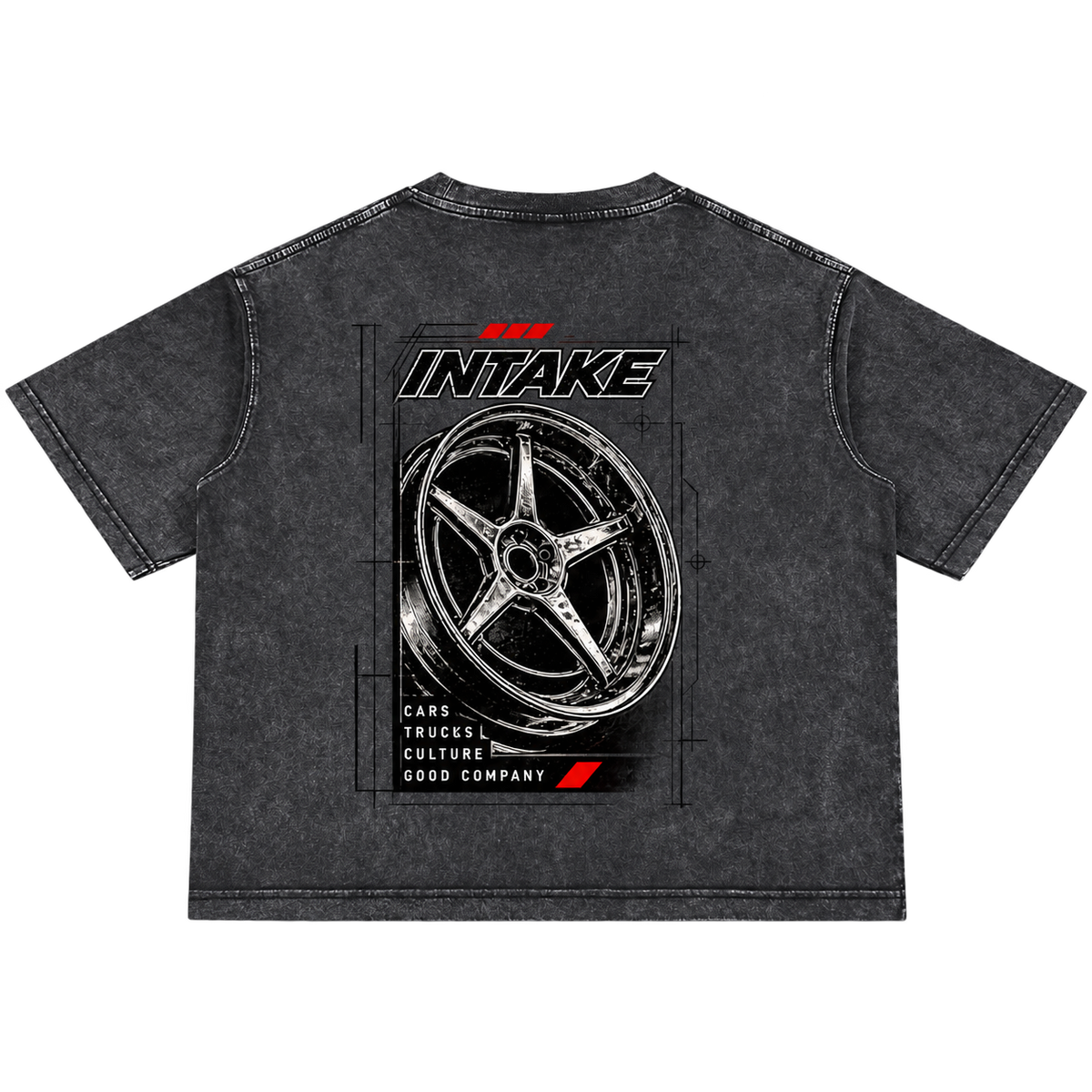 INTAKE Mineral Wash Tee — Checkered back transparent background