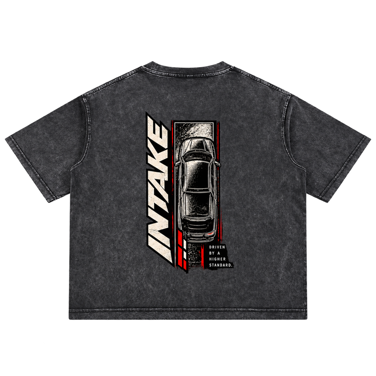 Mineral Wash Boxy Cotton T-Shirt back transparent background