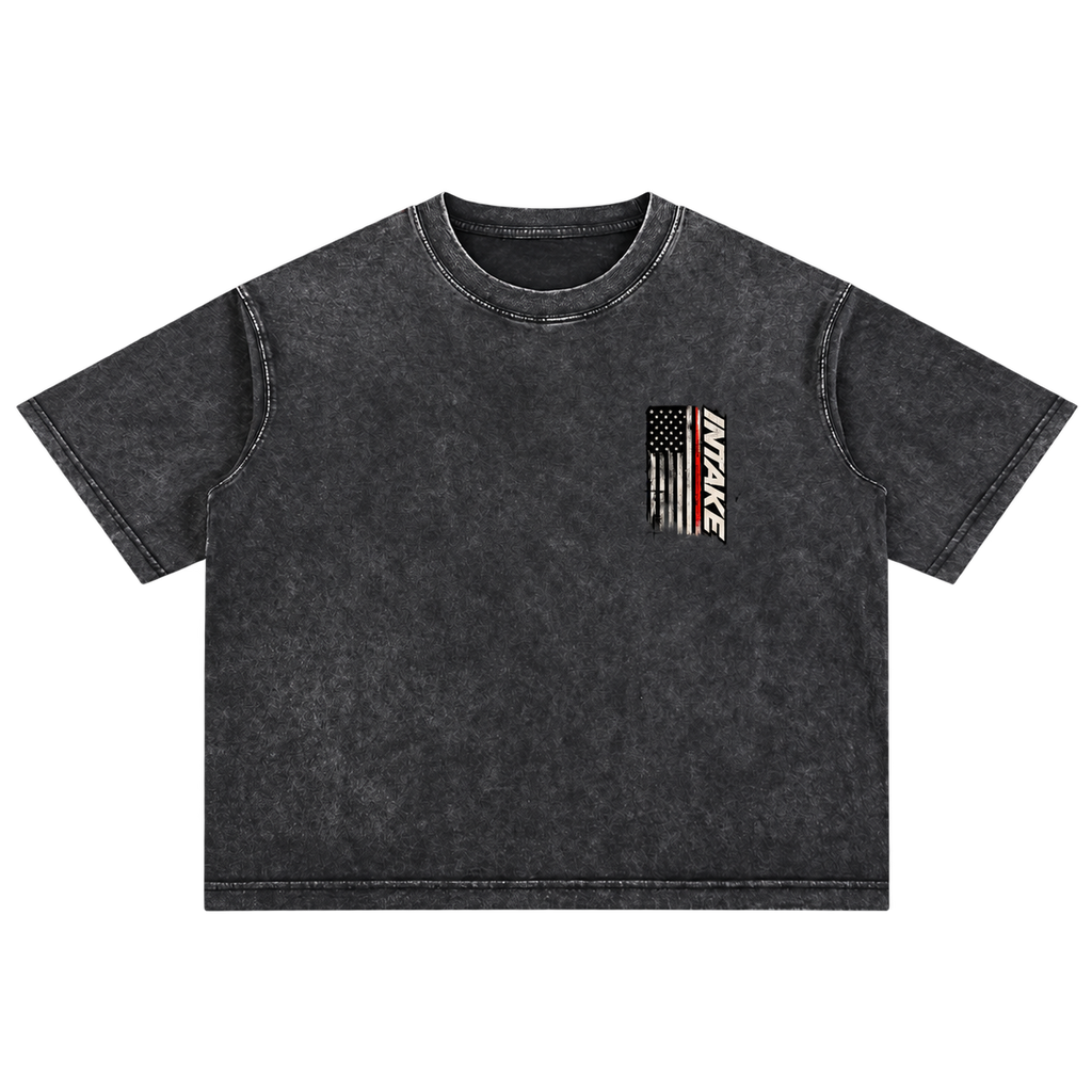 Mineral Wash Boxy Cotton T-Shirt front transparent background