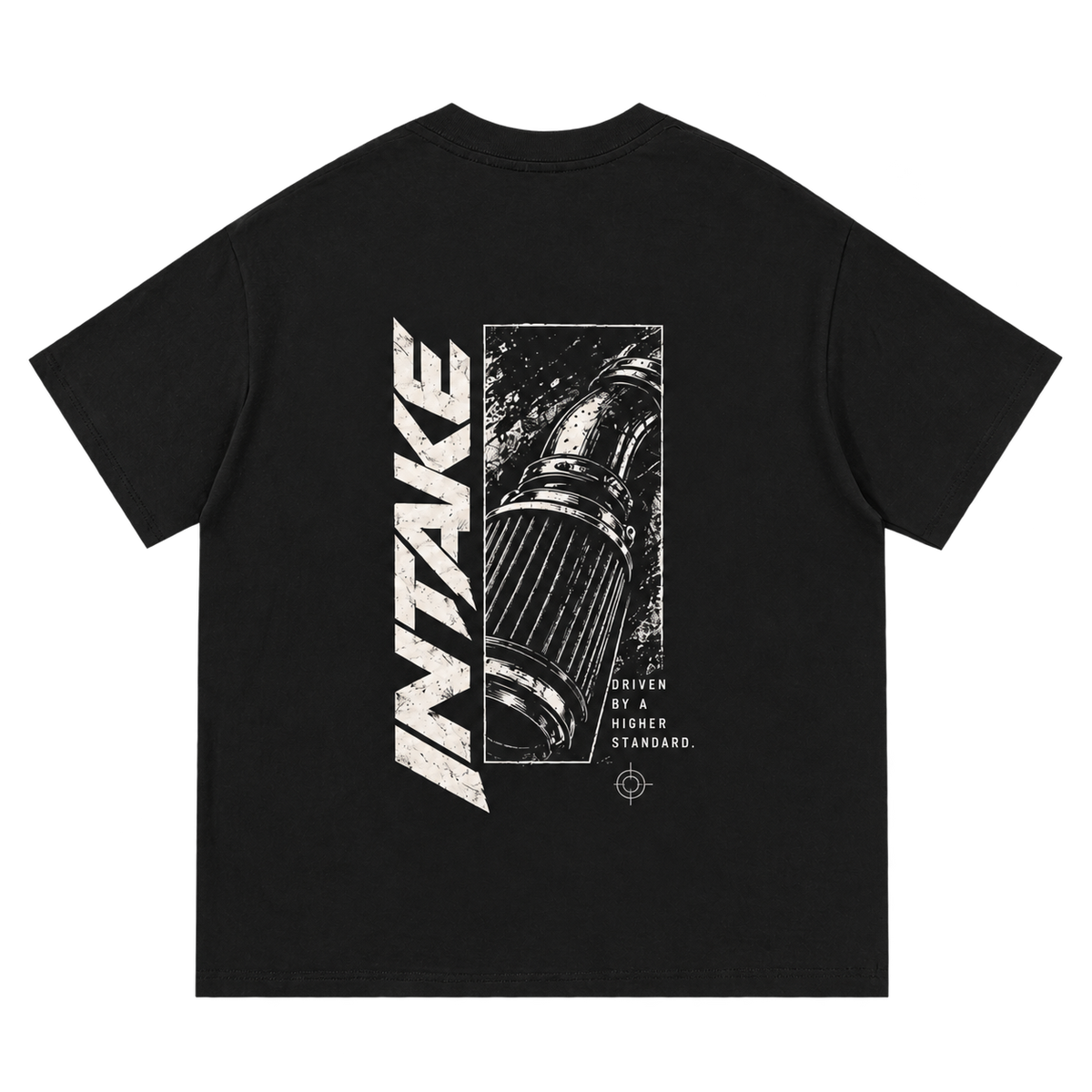 INTAKE Essential Tee — Technical back on transparent background