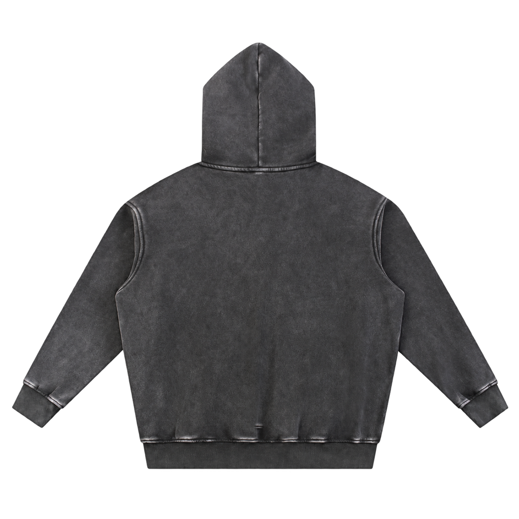 INTAKE Snow Wash Fleece Hoodie — Blueprint back on transparent background