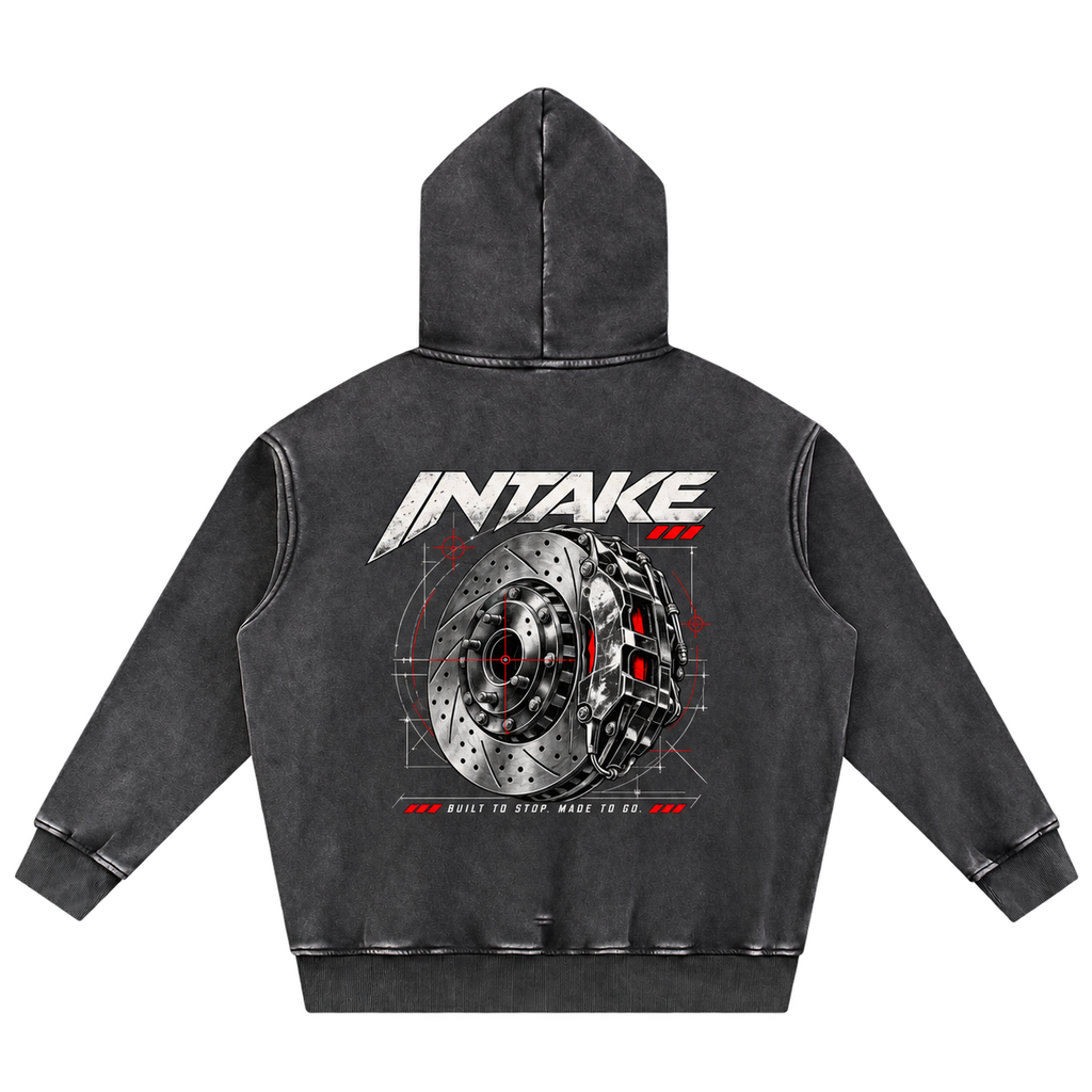 Snow Wash Fleece Oversize Hoodie back on transparent background