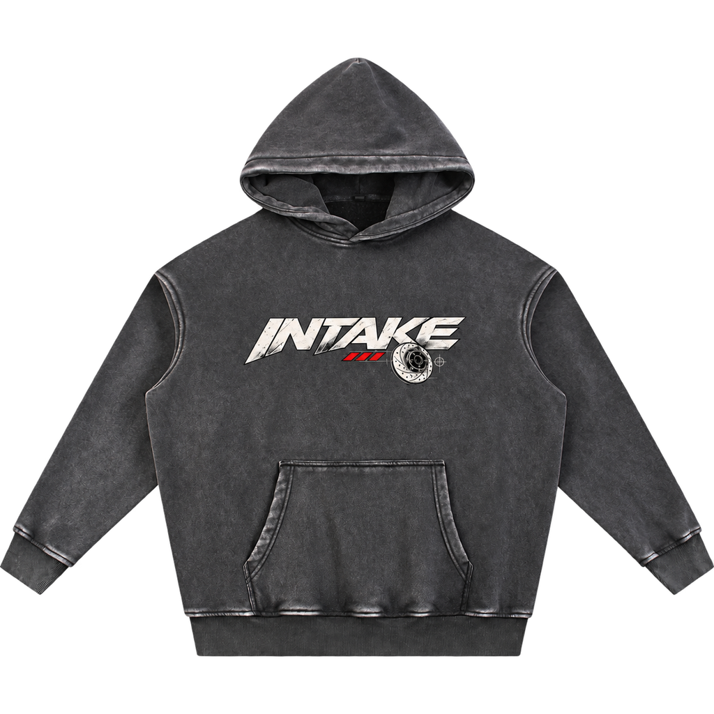 Snow Wash Fleece Oversize Hoodie front on transparent background