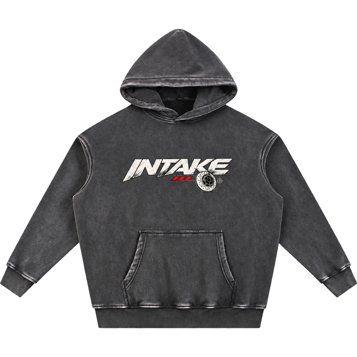 Snow Wash Fleece Oversize Hoodie front on transparent background