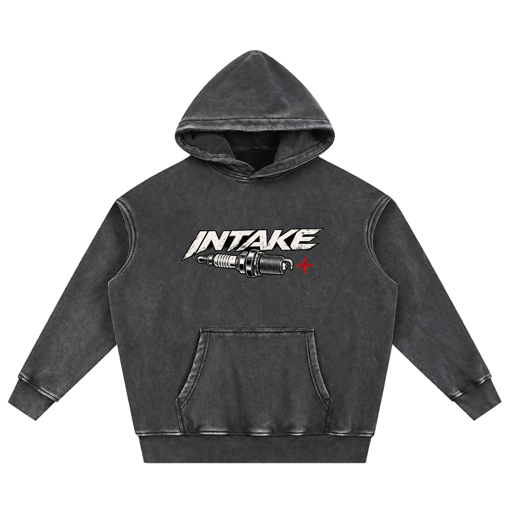 Snow Wash Fleece Oversize Hoodie front on transparent background