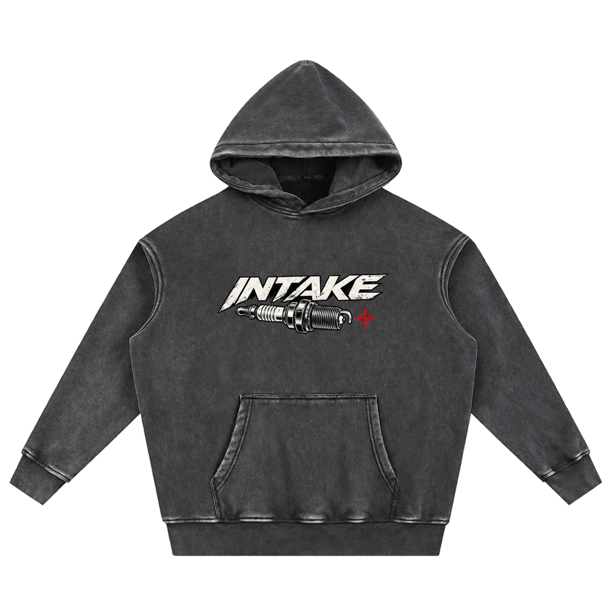 Snow Wash Fleece Oversize Hoodie front on transparent background