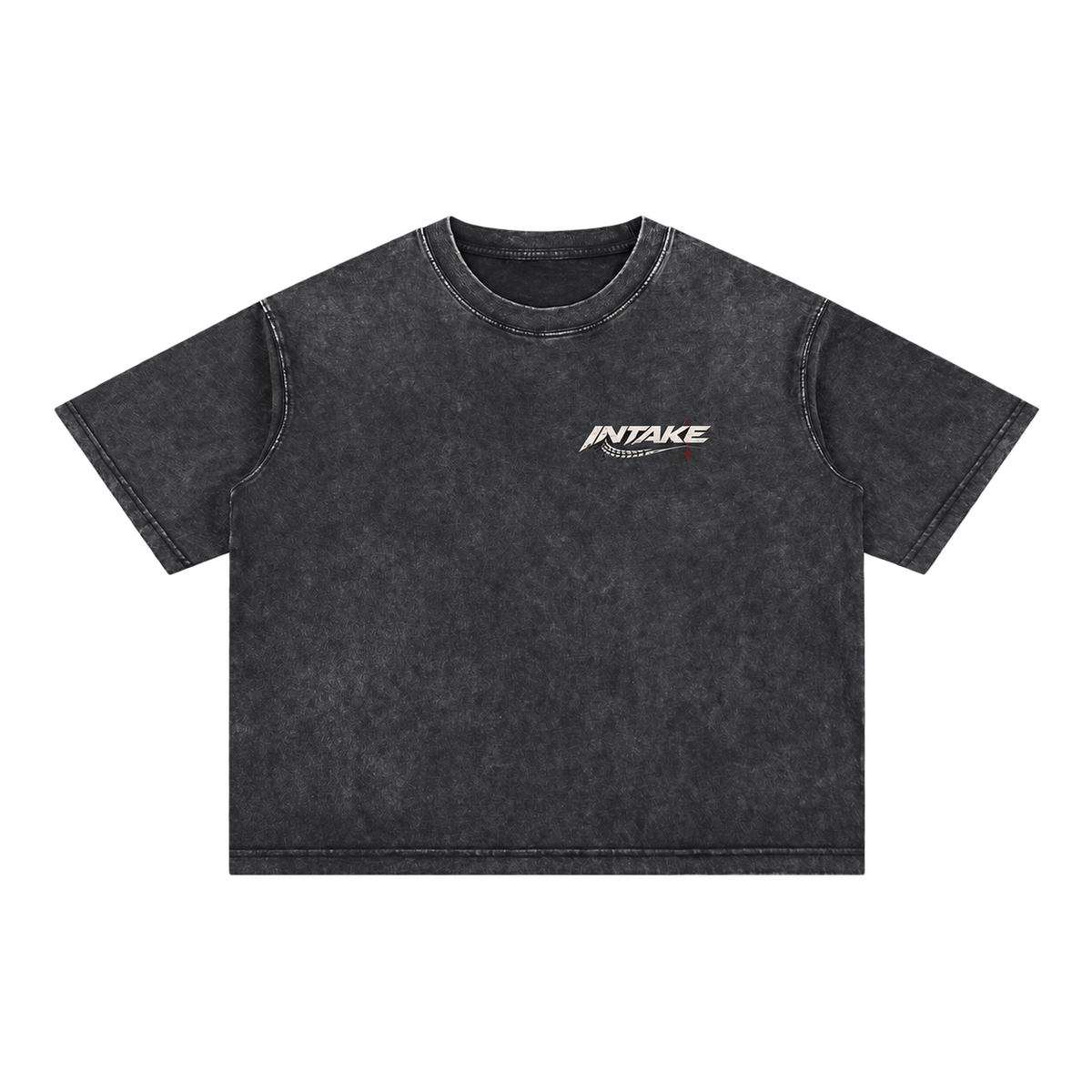 Mineral Wash Boxy Cotton T-Shirt front on transparent background