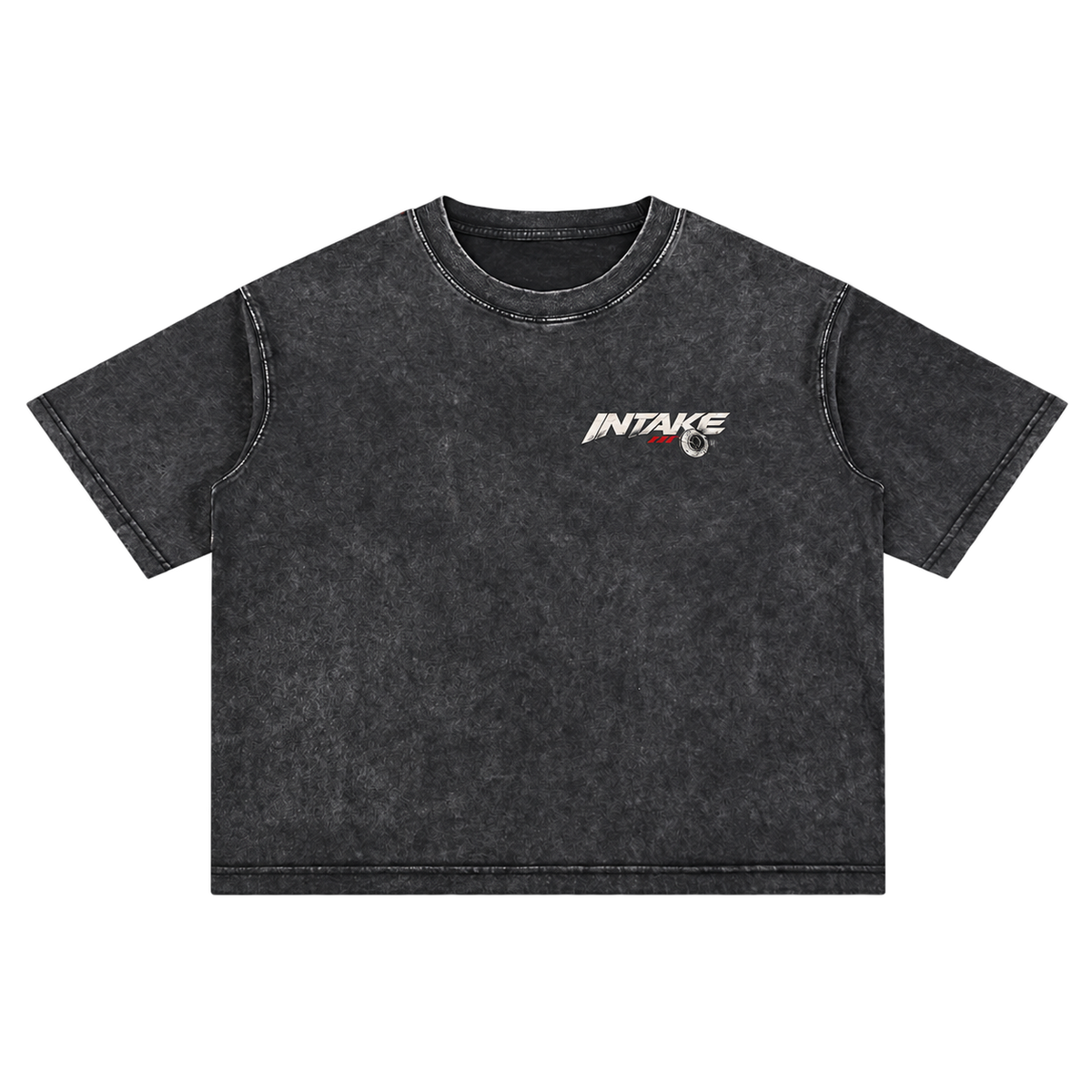 Mineral Wash Boxy Cotton T-Shirt front on transparent background