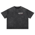 Mineral Wash Boxy Cotton T-Shirt front on transparent background